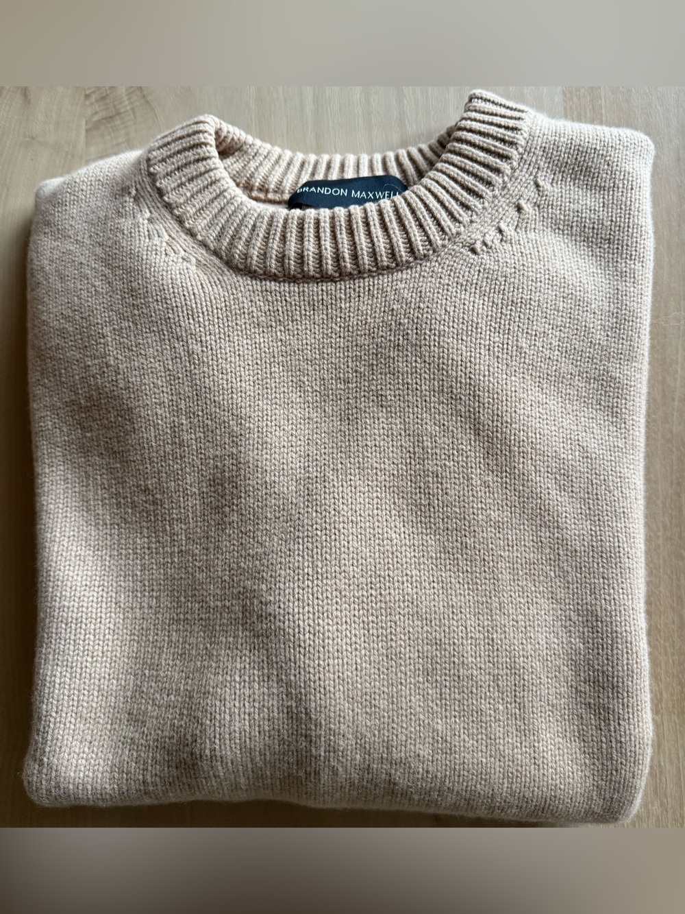 BRANDON MAXWELL
 Woman’s Crewneck beige Sweater
 40% cachmere RN #: A185478000